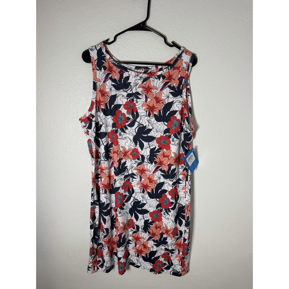 Columbia Chill River White Lakeshore Floral print dress size women XL NEW